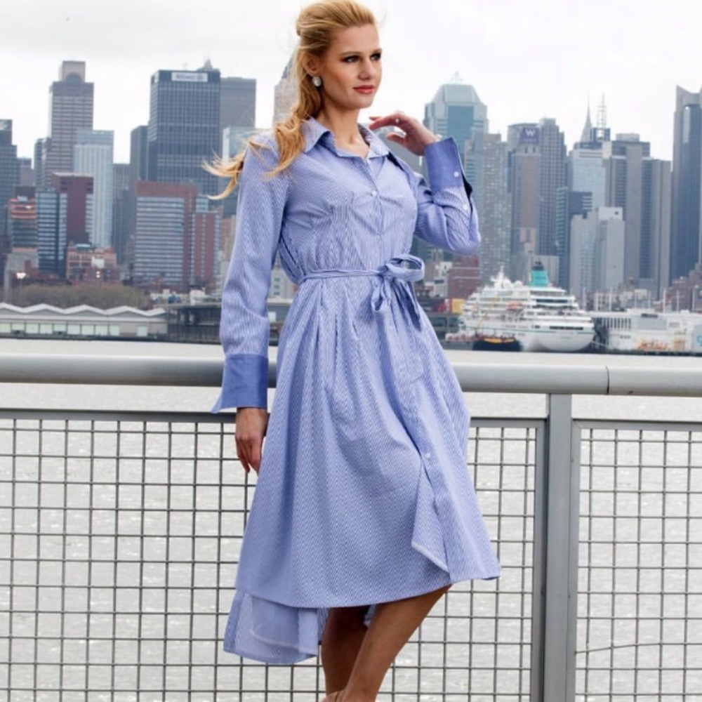 Why dress Button Down long sleeves Blouse Dress